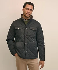 Cotton Blend Quilted Shirt Jacket