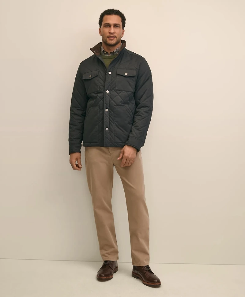 Cotton Blend Quilted Shirt Jacket