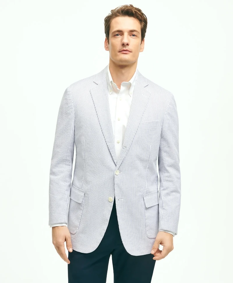 Classic Fit Stretch Cotton Seersucker Sport Coat
