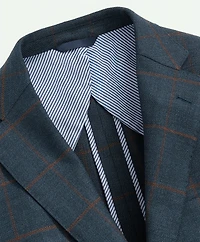 Traditional Fit Stretch Wool Hopsack Windowpane Sport Coat