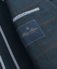 Traditional Fit Stretch Wool Hopsack Windowpane Sport Coat