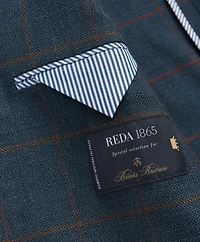 Traditional Fit Stretch Wool Hopsack Windowpane Sport Coat