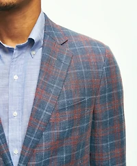 Classic Fit 1818 Plaid Hopsack Sport Coat Linen-Wool Blend