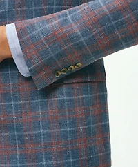 Classic Fit 1818 Plaid Hopsack Sport Coat Linen-Wool Blend