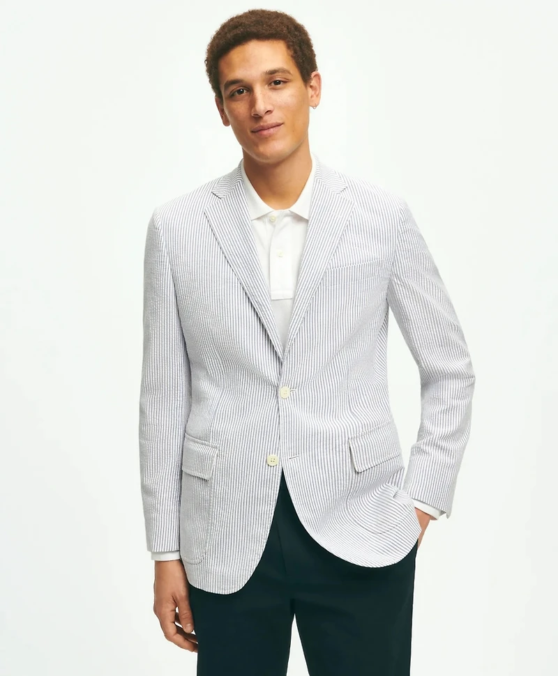 Slim Fit Archive-Inspired Seersucker Sport Coat Cotton