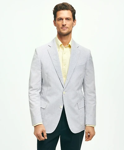 Classic Fit Archive-Inspired Seersucker Sport Coat Cotton