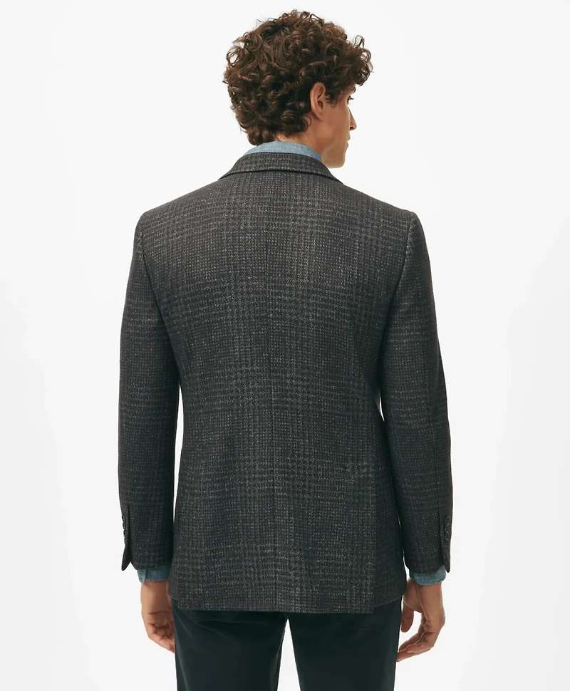 Classic Fit Large Check Knit Sport Coat Wool-Blend