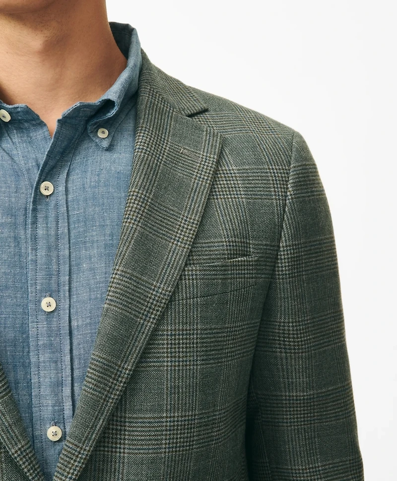 Classic Fit Checked Sport Coat Hopsack Wool