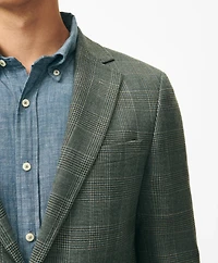 Classic Fit Checked Sport Coat Hopsack Wool