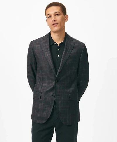 Slim Fit Checked Sport Coat Hopsack Wool