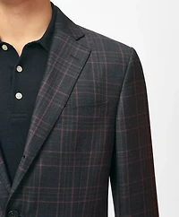 Slim Fit Checked Sport Coat Hopsack Wool