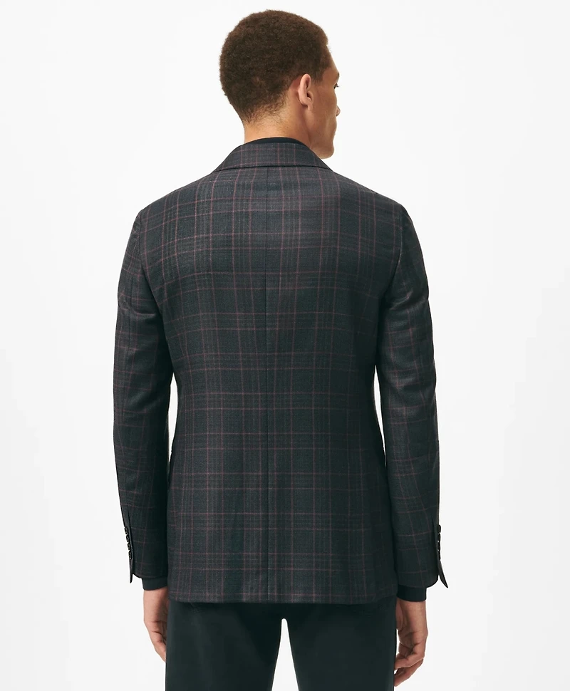 Slim Fit Checked Sport Coat Hopsack Wool