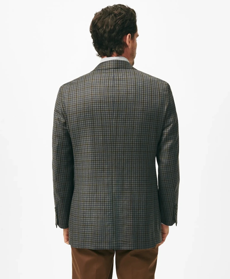 Traditional Fit Gingham Sport Coat Wool