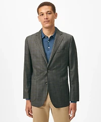 Slim Fit Gingham Sport Coat Wool