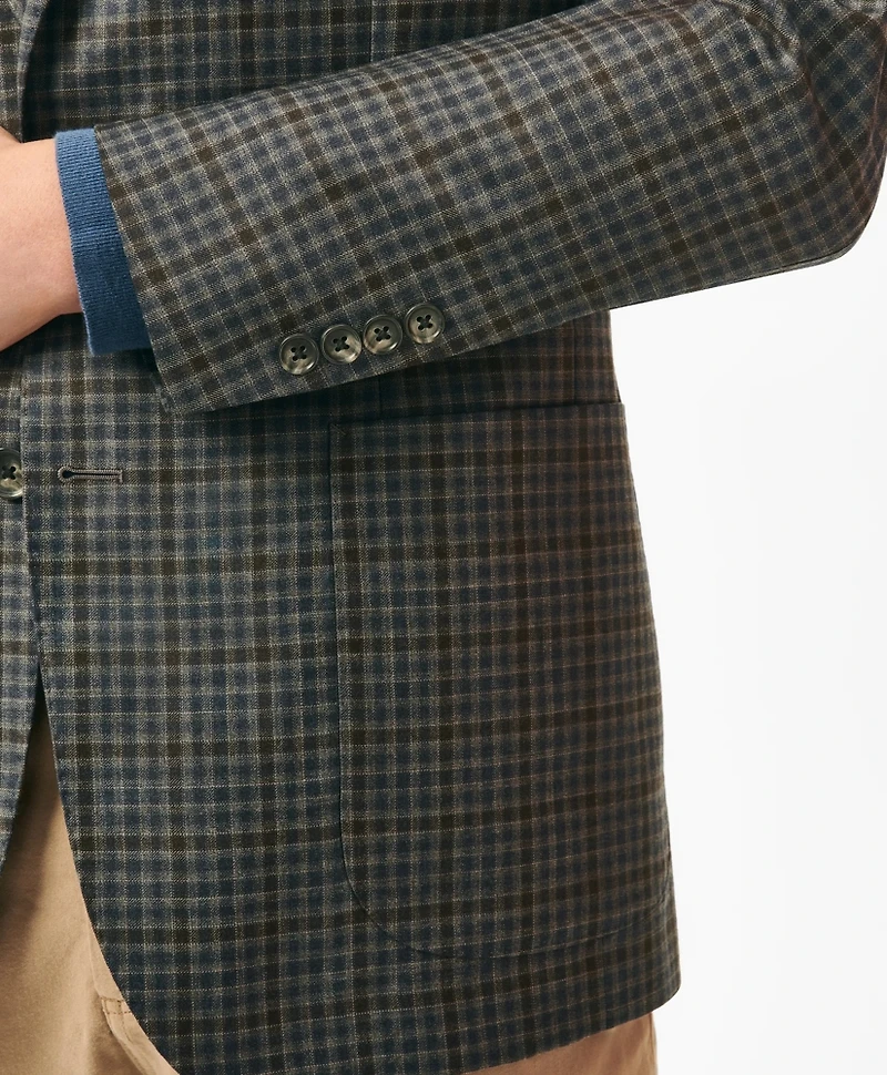 Slim Fit Gingham Sport Coat Wool