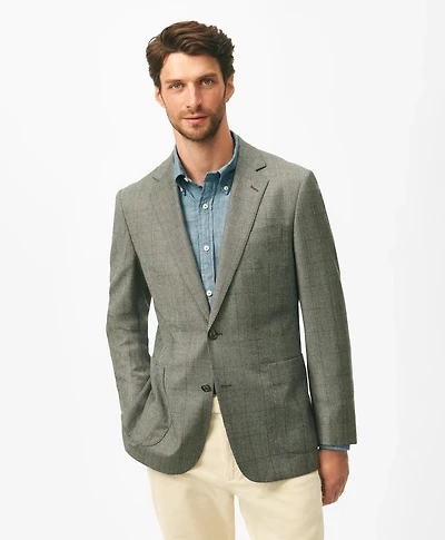 Classic Fit Overcheck Sport Coat Flannel Merino Wool