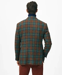 Classic Fit Sport Coat Plaid Shetland Wool Tweed