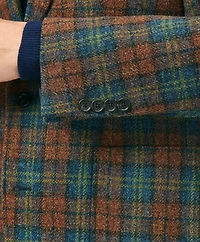 Classic Fit Sport Coat Plaid Shetland Wool Tweed