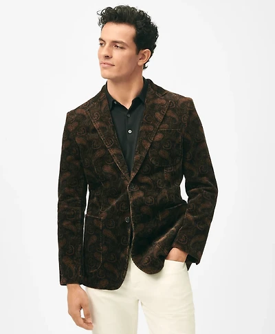 Slim Fit Sport Coat Paisley Cotton Blend Corduroy