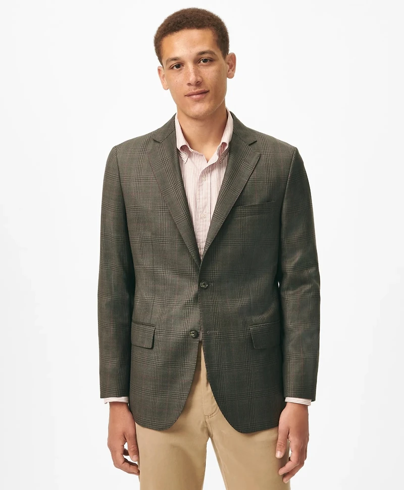 Slim Fit Checked Sport Coat Wool