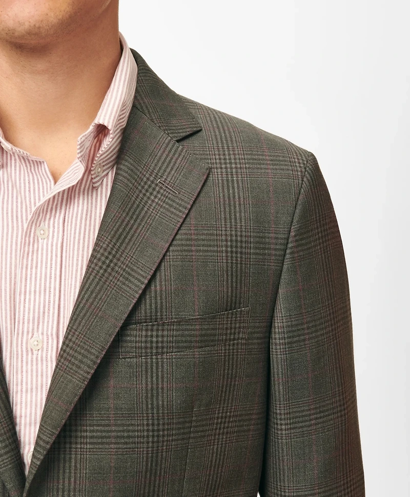 Slim Fit Checked Sport Coat Wool