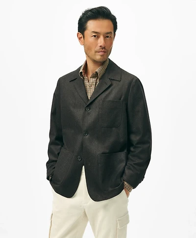 Tailored Shirt Jacket Wool Flannel