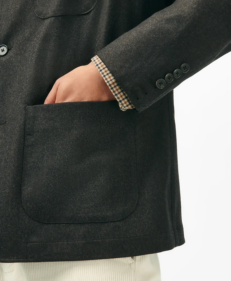 Tailored Shirt Jacket Wool Flannel