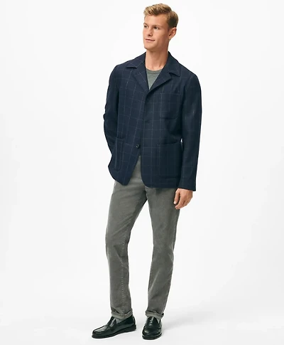 Tailored Shirt Jacket Windowpane Wool-Cashmere Blend