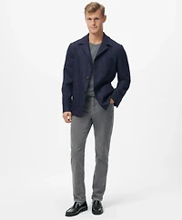 Tailored Shirt Jacket Windowpane Wool-Cashmere Blend