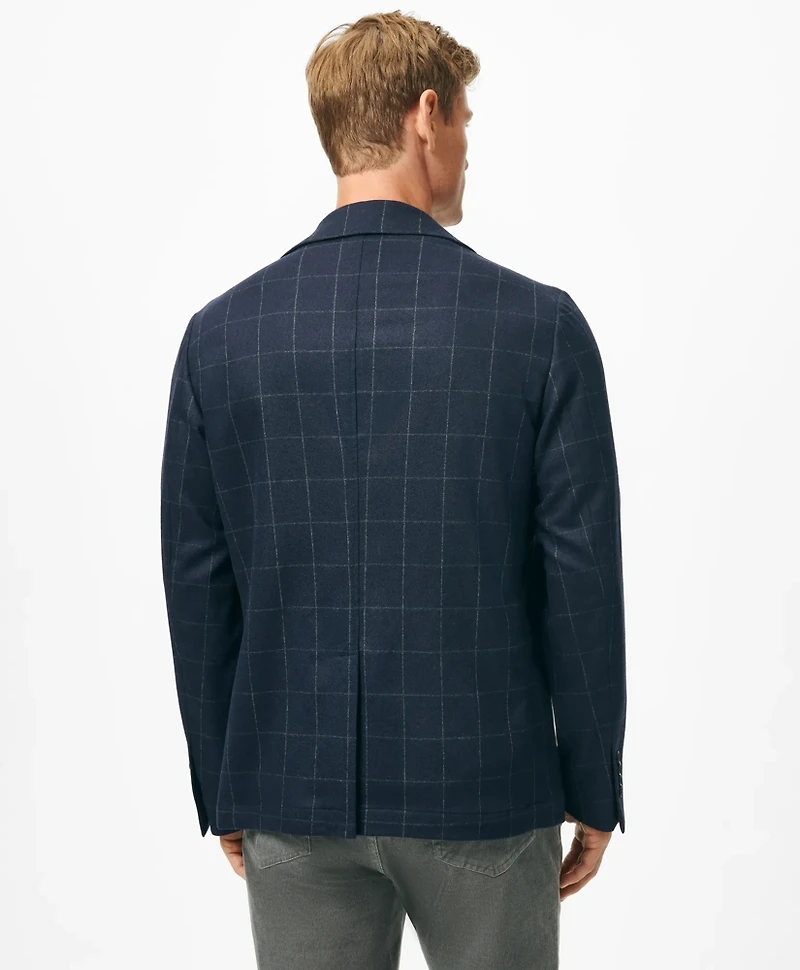 Tailored Shirt Jacket Windowpane Wool-Cashmere Blend