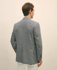 Classic Fit Linen-Wool Blend Knit Sport Coat Houndstooth