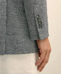 Classic Fit Linen-Wool Blend Knit Sport Coat Houndstooth