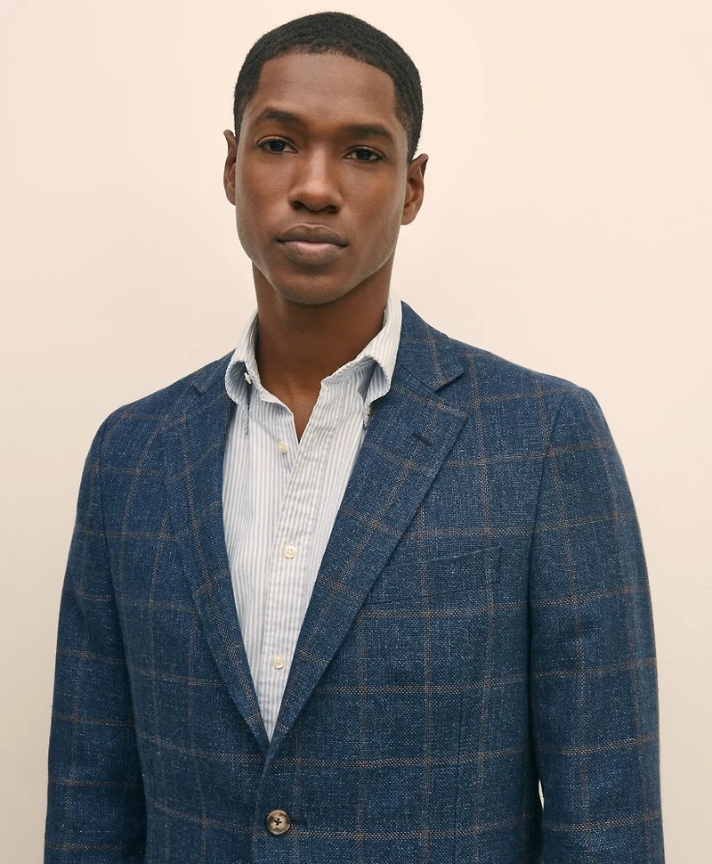 Classic Fit Wool-Linen Hopsack Sport Coat