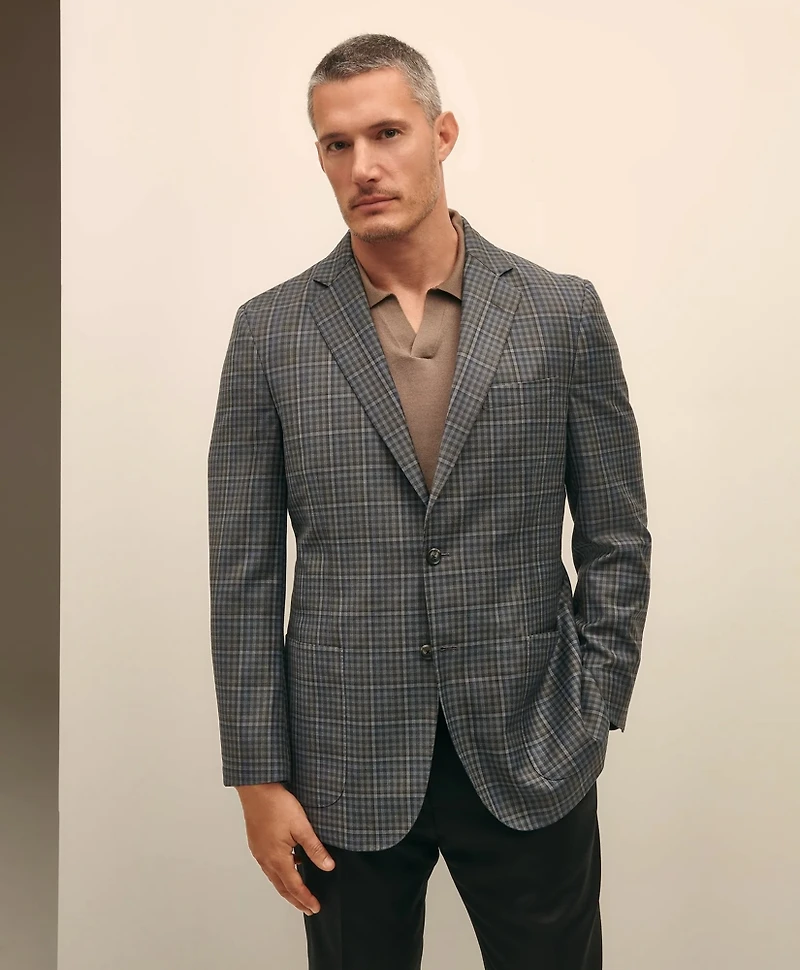 Traditional Fit Wool Gingham Sport Coat