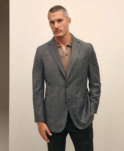 Traditional Fit Wool Gingham Sport Coat