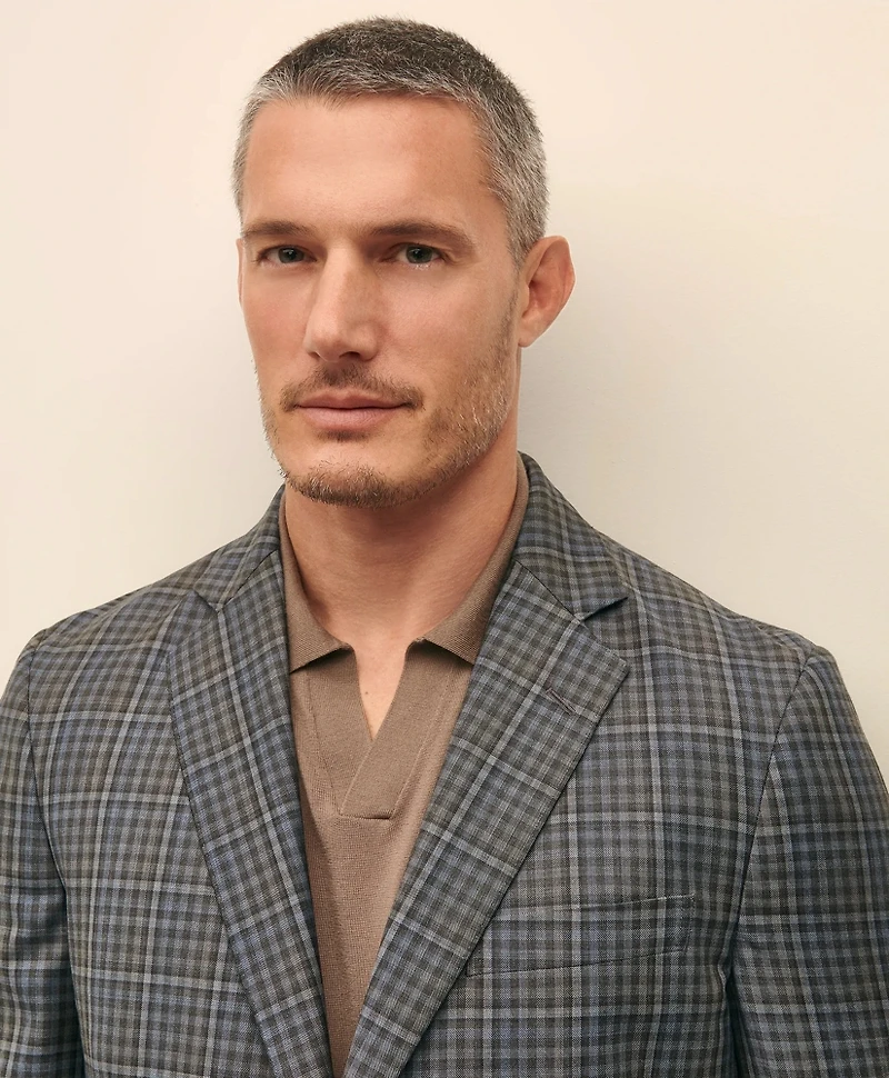 Traditional Fit Wool Gingham Sport Coat