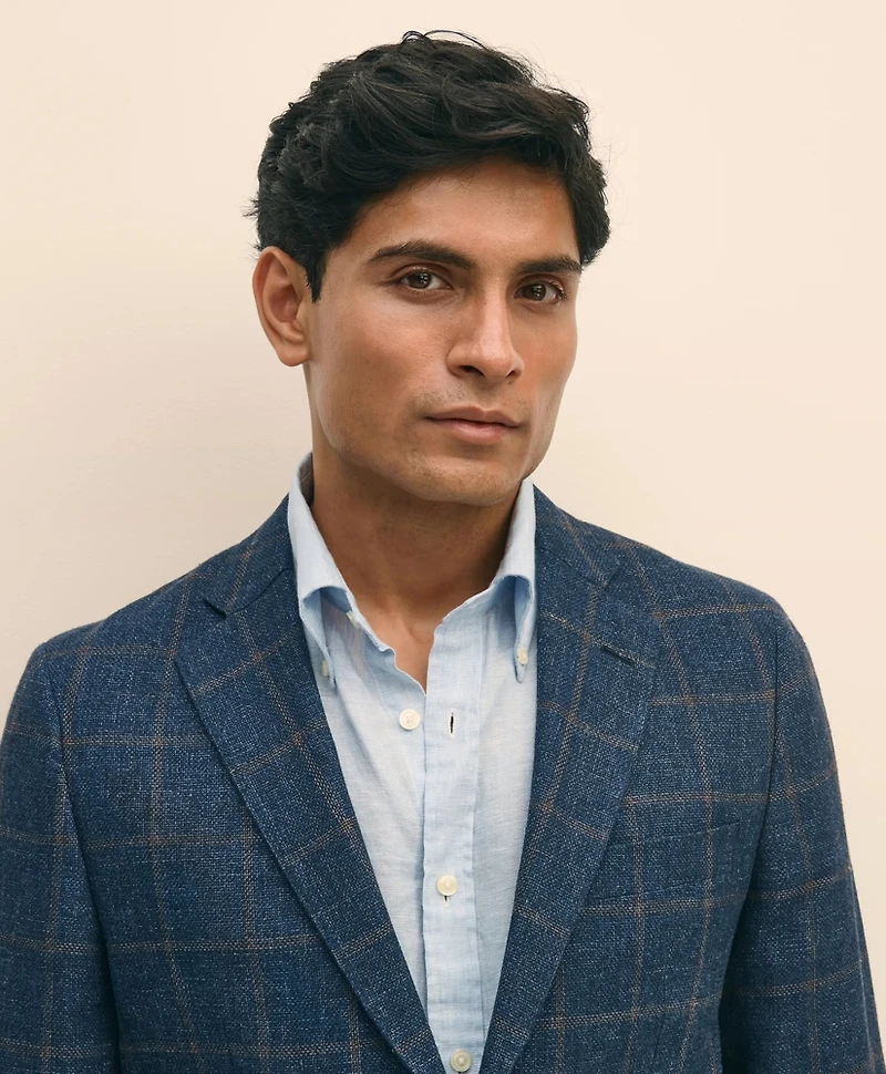 Slim Fit Wool-Linen Hopsack Sport Coat