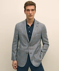 Classic Fit Wool-Linen-Silk Overcheck 1818 Sport Coat