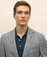 Classic Fit Wool-Linen-Silk Overcheck 1818 Sport Coat