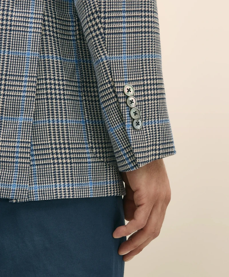 Classic Fit Wool-Linen-Silk Overcheck 1818 Sport Coat