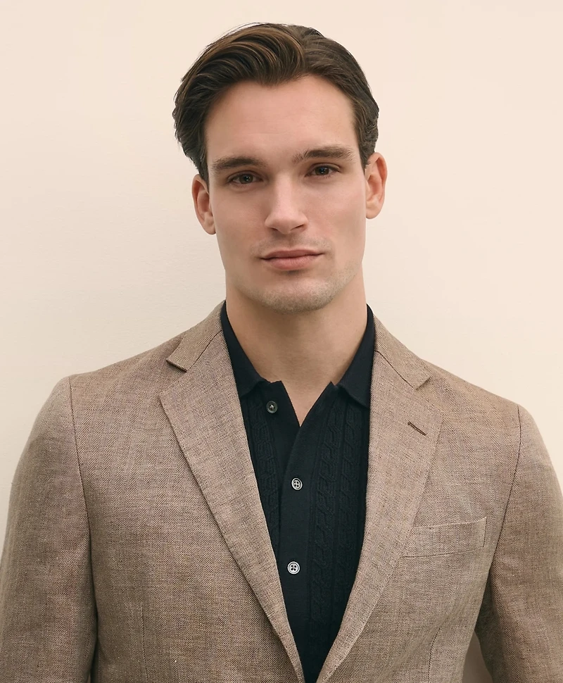 Classic Fit Linen 1818 Herringbone Sport Coat