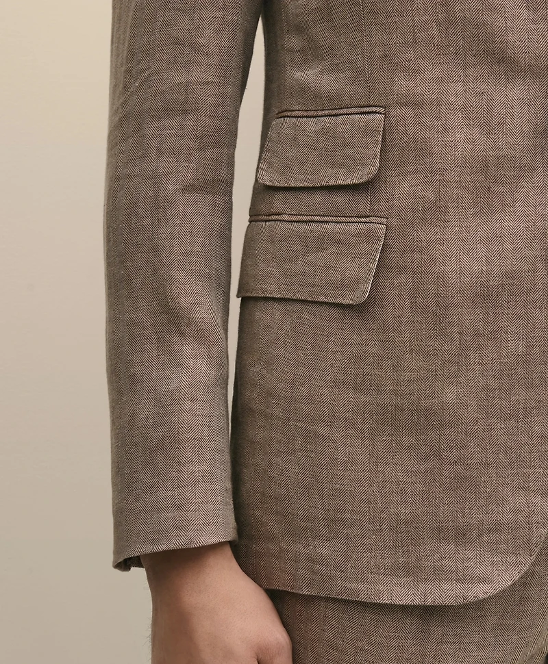 Classic Fit Linen 1818 Herringbone Sport Coat