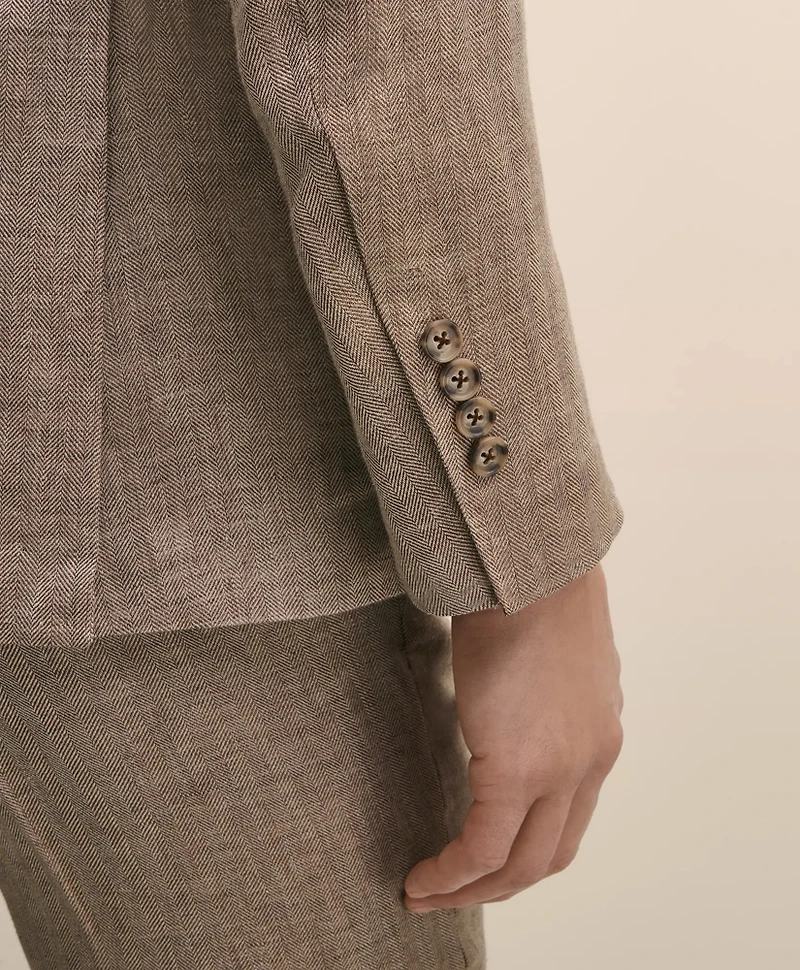 Classic Fit Linen 1818 Herringbone Sport Coat