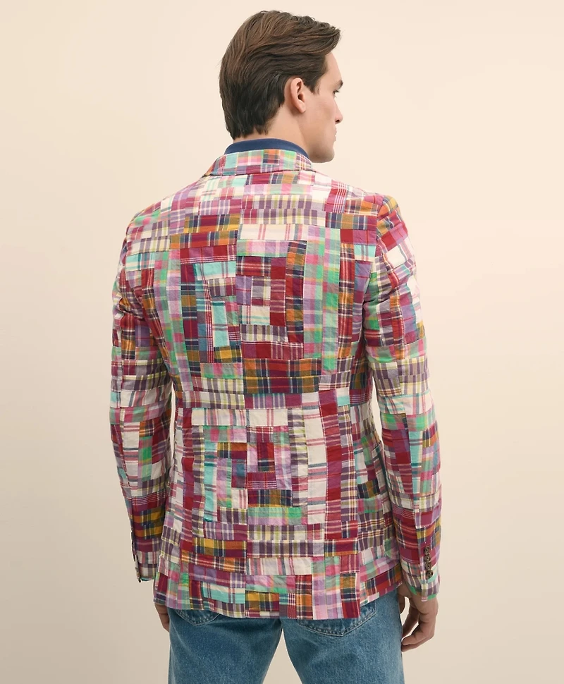 Classic Fit Cotton Patchwork Madras Sport Coat