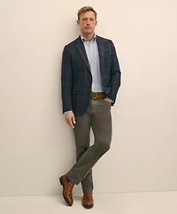Classic Fit Wool-Cotton-Silk-Cashmere Hopsack Check Sport Coat