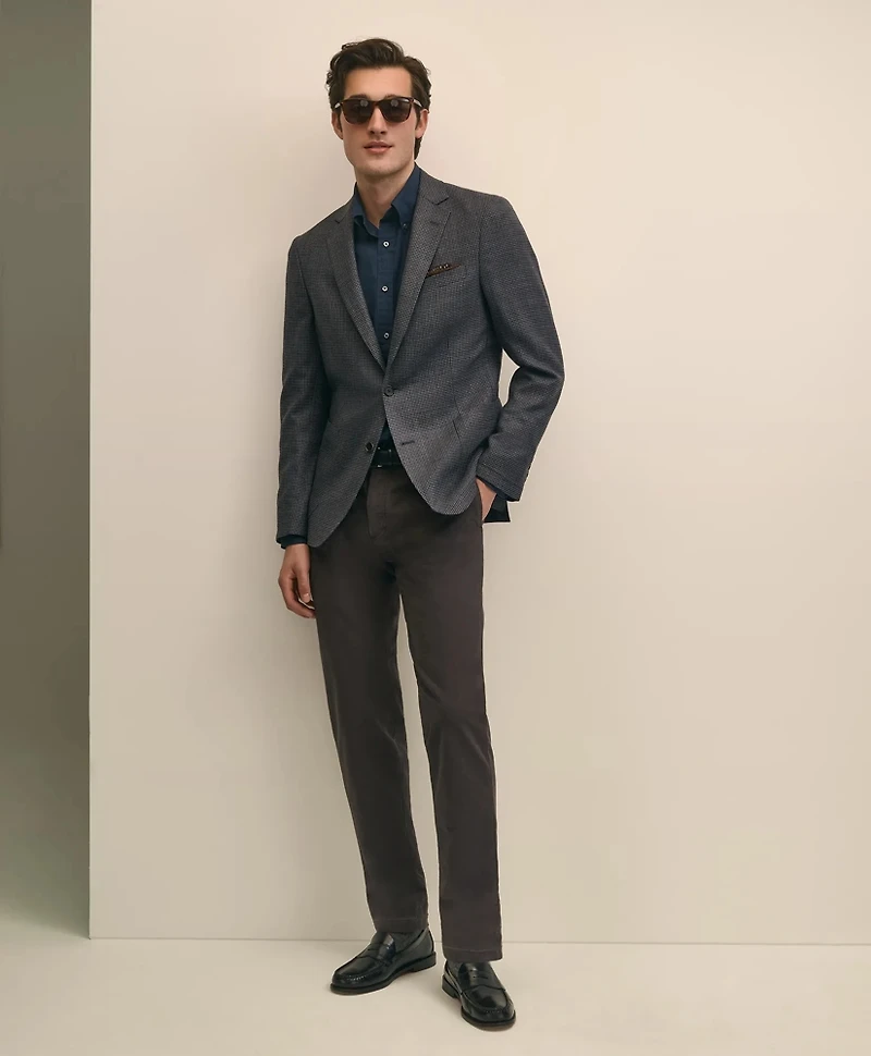 Classic Fit Wool Hopsack Gingham Sport Coat