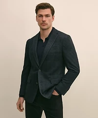Classic Fit Wool Cotton Knit Check Sport Coat