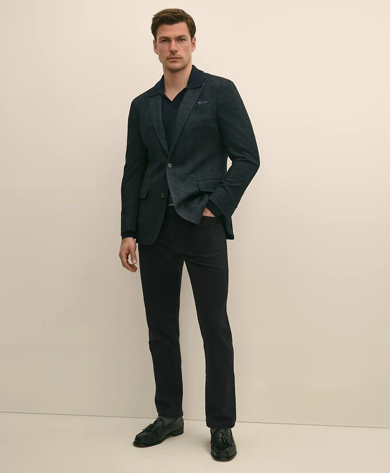 Classic Fit Wool Cotton Knit Check Sport Coat