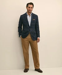 Traditional Fit Wool-Cotton-Silk-Cashmere Hopsack Check Sport Coat