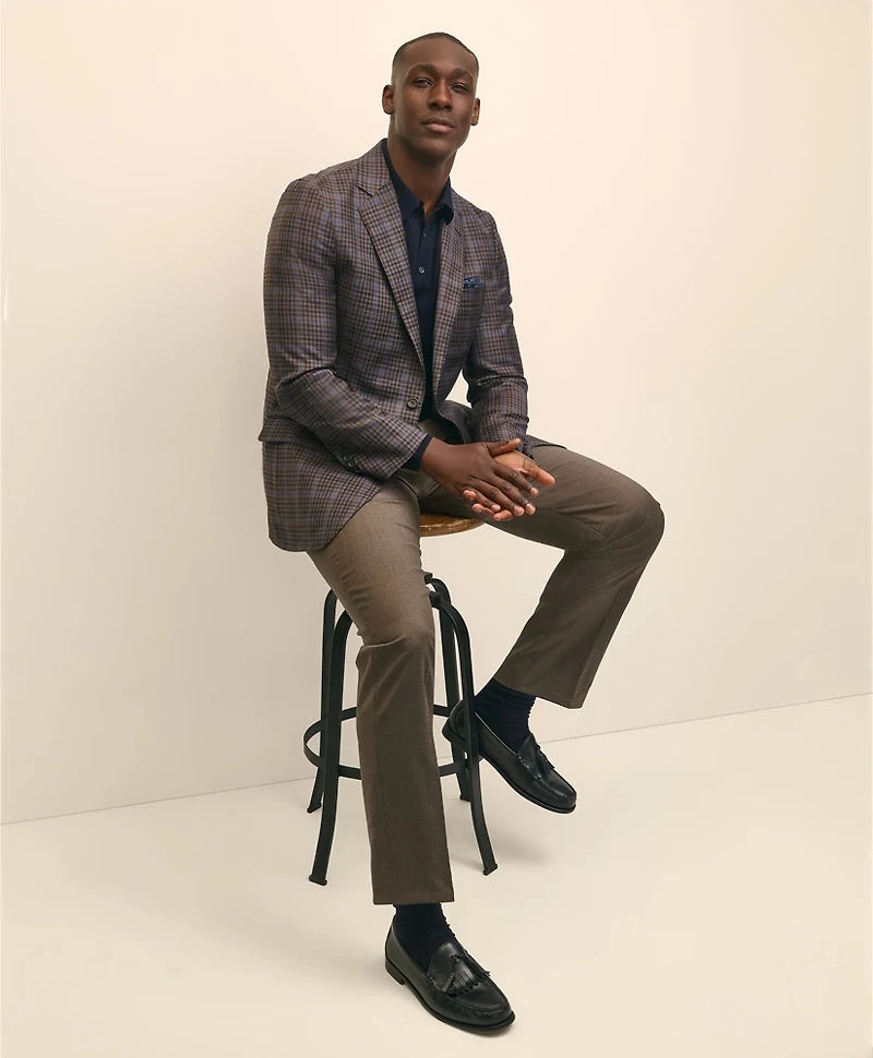 Traditional Fit Wool Plaid-Gingham Sport Coat